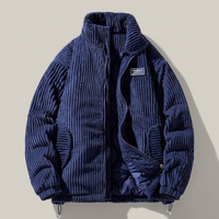PLUXSTYLE::numise::mens-oversized-stand-collar-parka::pack-navy-blue