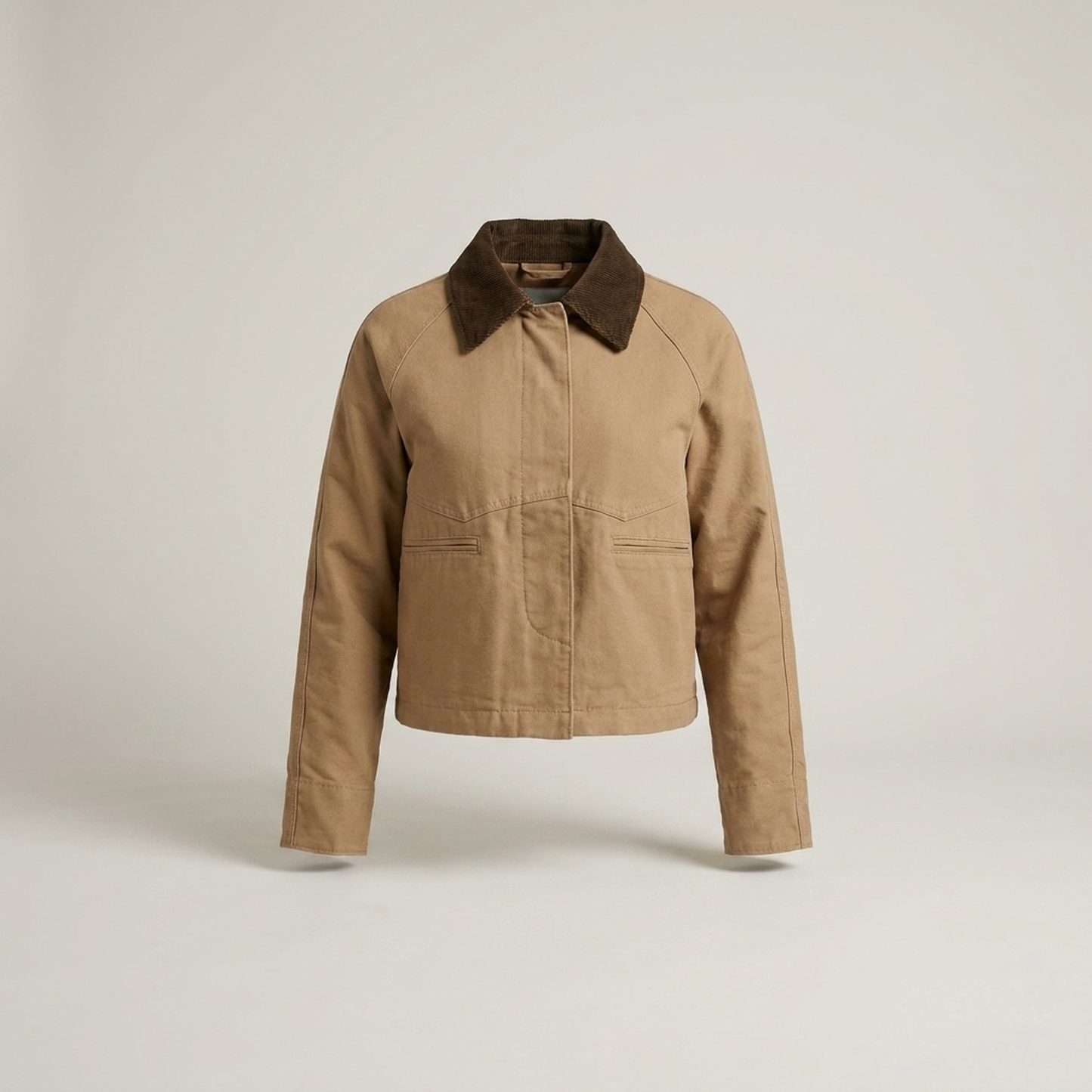PLUXSTYLE::numise::womens-cropped-workwear-top::pack-khaki