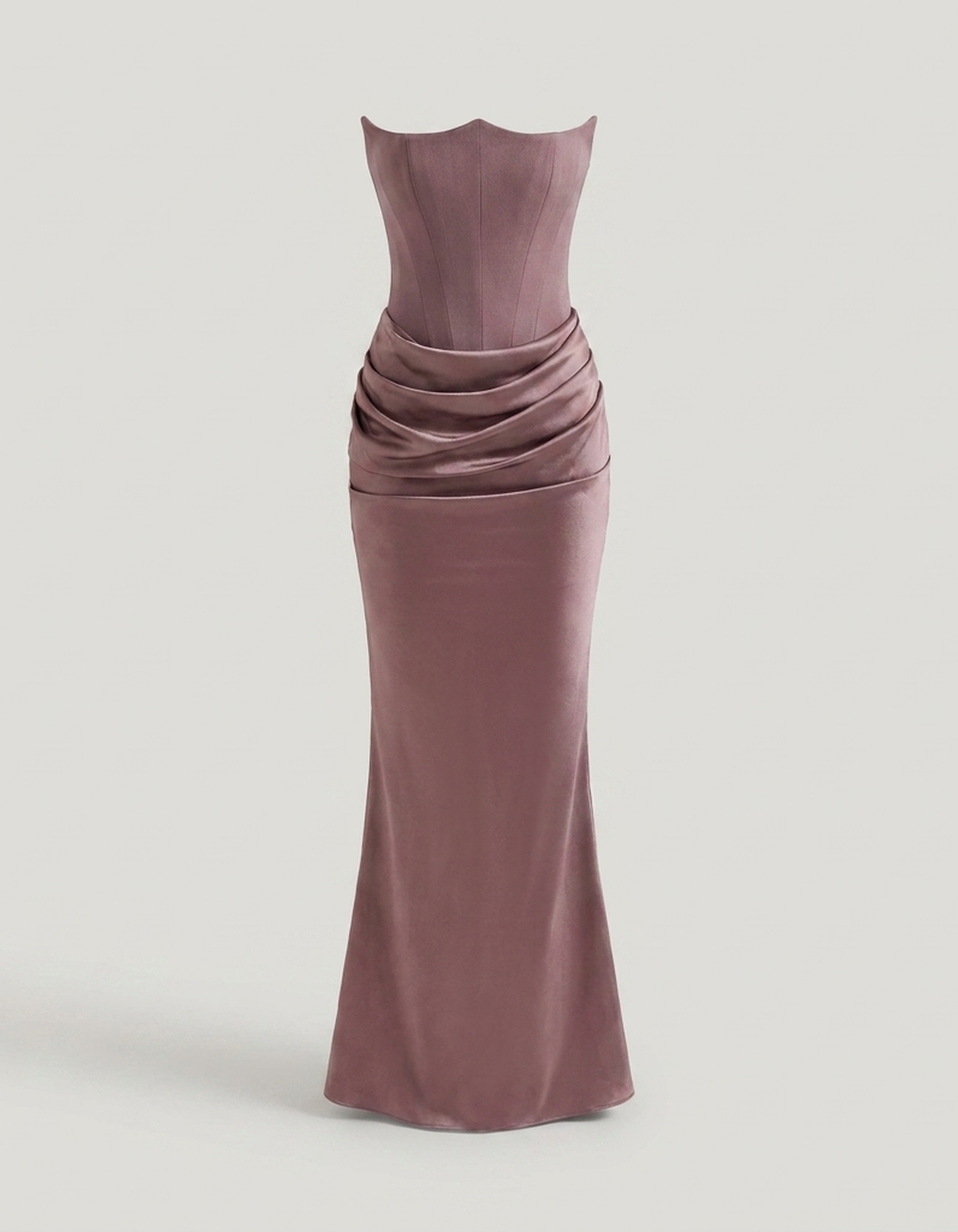 PLUXSTYLE::numise::strapless-corset-maxi-dress::pack-rose-gold
