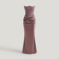 PLUXSTYLE::numise::strapless-corset-maxi-dress::pack-rose-gold