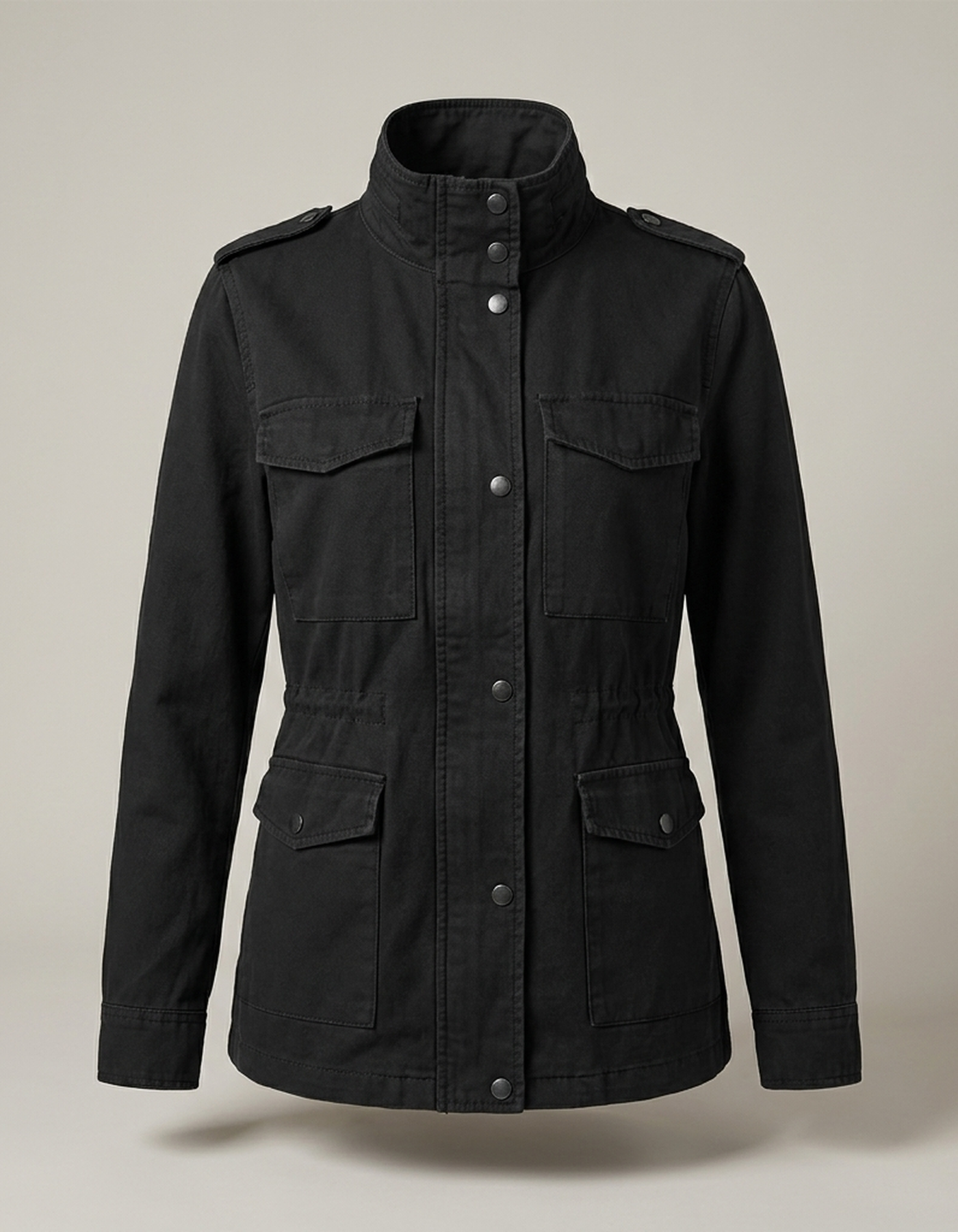 PLUXSTYLE::numise::military-inspired-utility-parka::pack-black