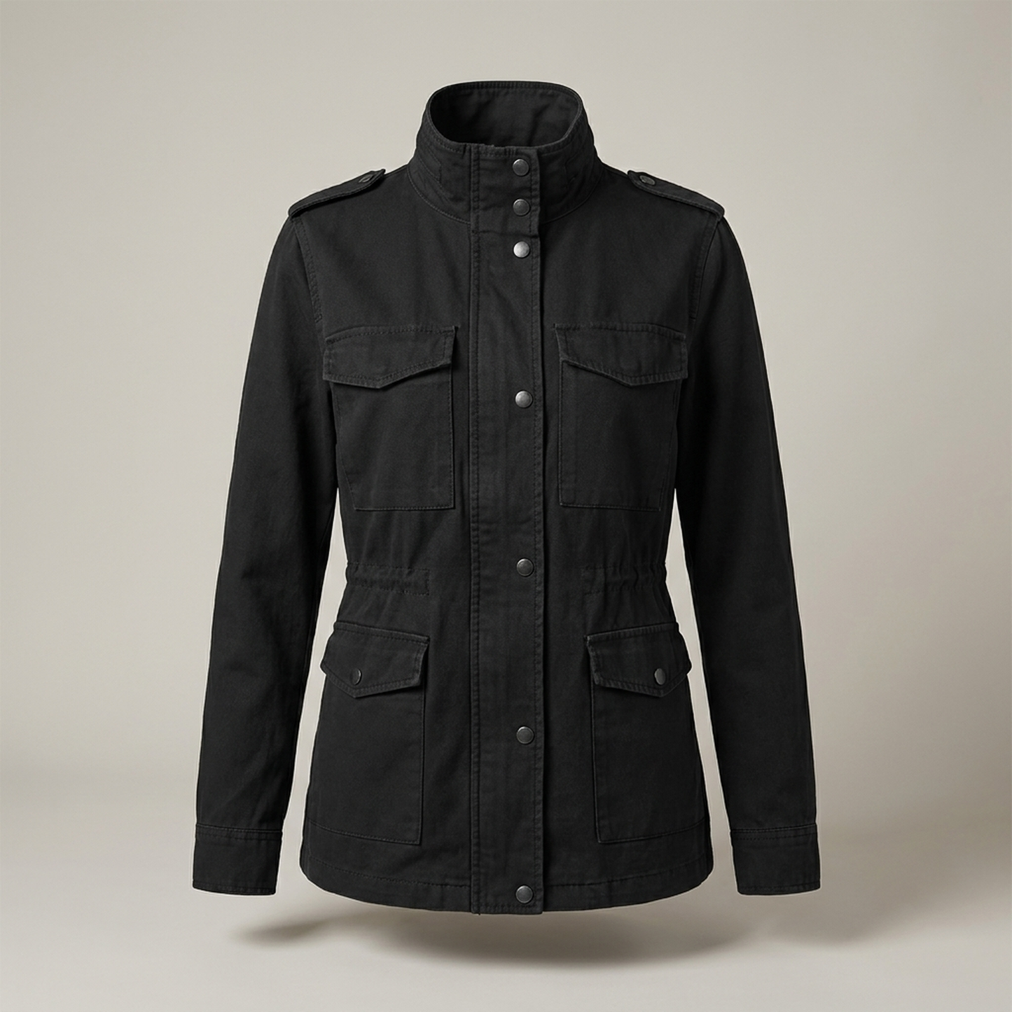 PLUXSTYLE::numise::military-inspired-utility-parka::pack-black