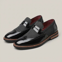 PLUXSTYLE::numise::mens-brogue-penny-loafers::closeup-detail