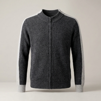 PLUXSTYLE::numise::mens-color-block-zip-cardigan::pack-grey
