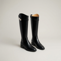 PLUXSTYLE::numise::buckle-detail-knee-high-boots::pack-black