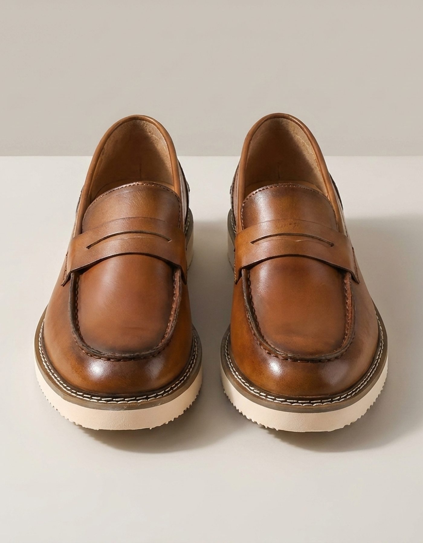 PLUXSTYLE::numise::bergamo-polished-penny-loafers::pack-brown