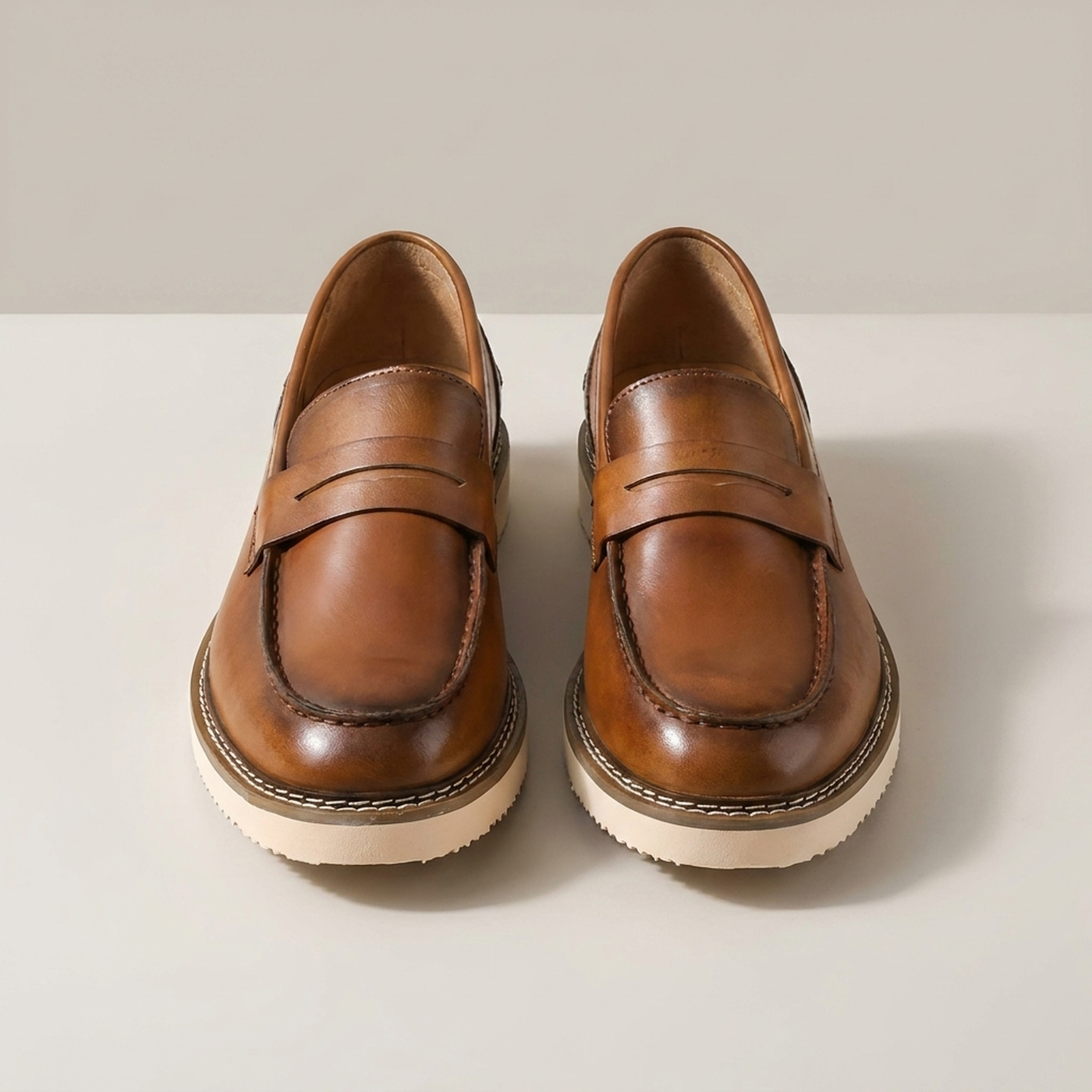 PLUXSTYLE::numise::bergamo-polished-penny-loafers::pack-brown