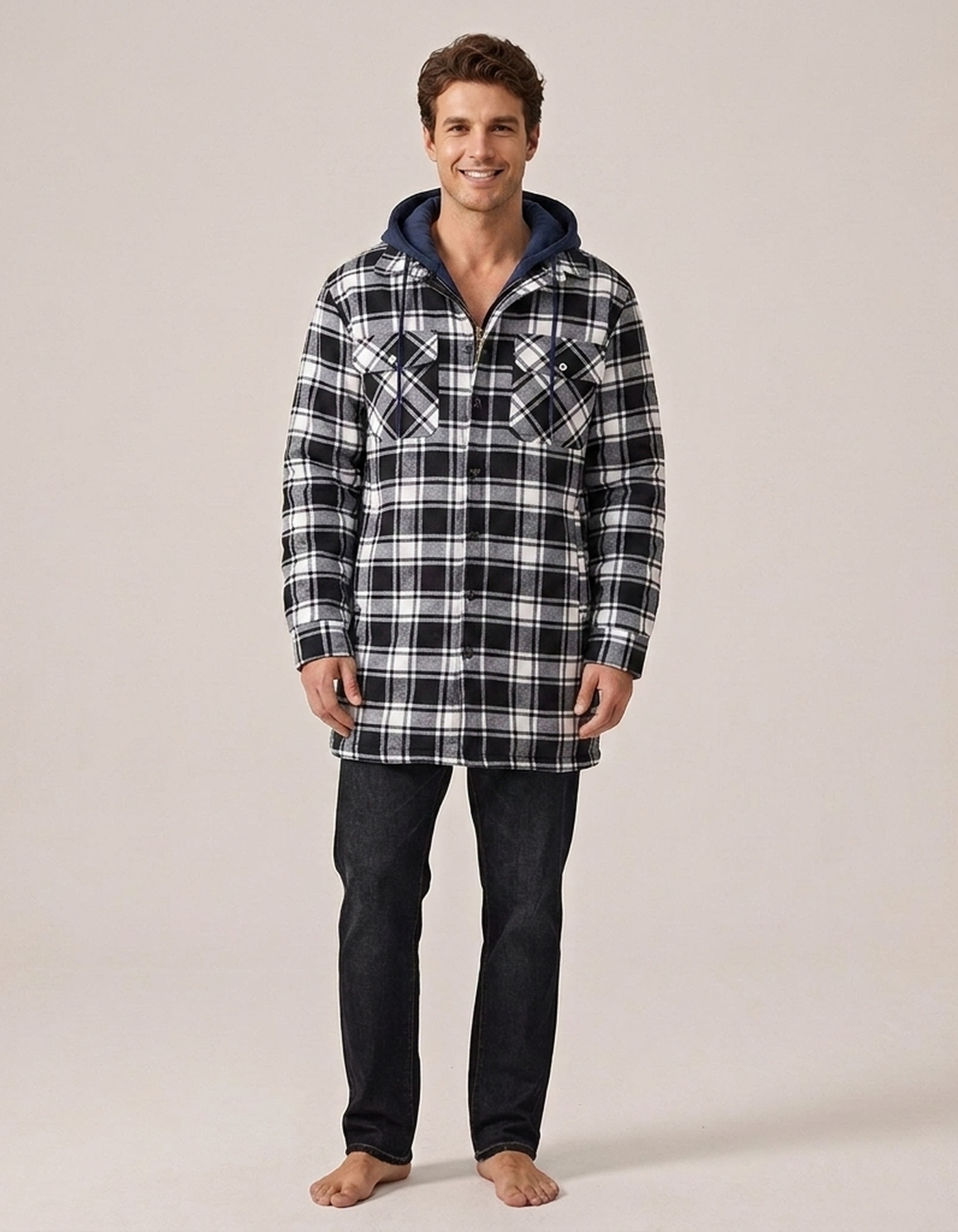 PLUXSTYLE::numise::mens-plaid-winter-parka::front