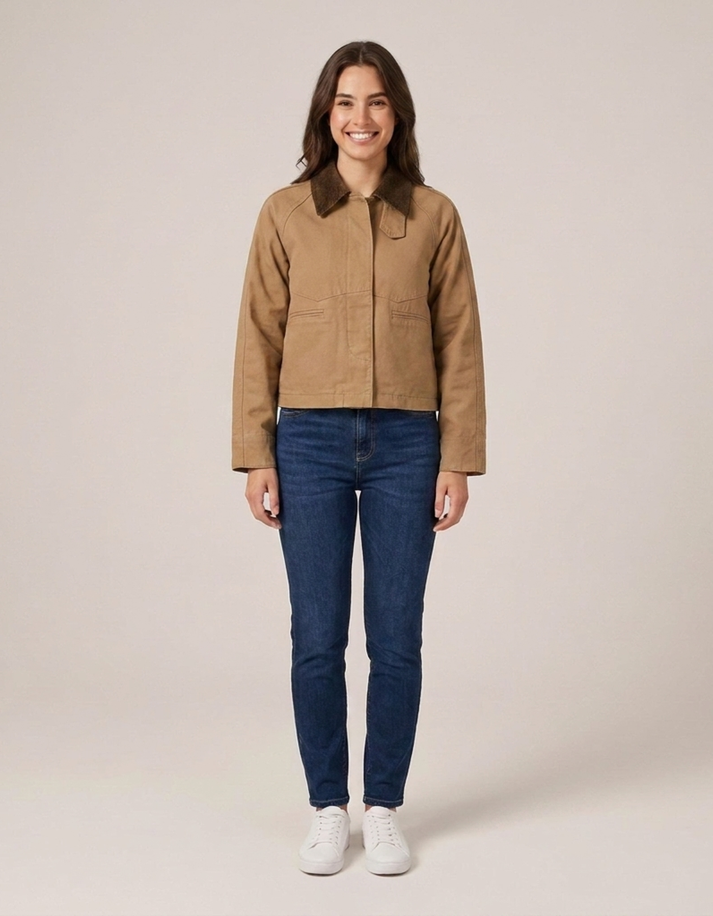 PLUXSTYLE::numise::womens-cropped-workwear-top::front