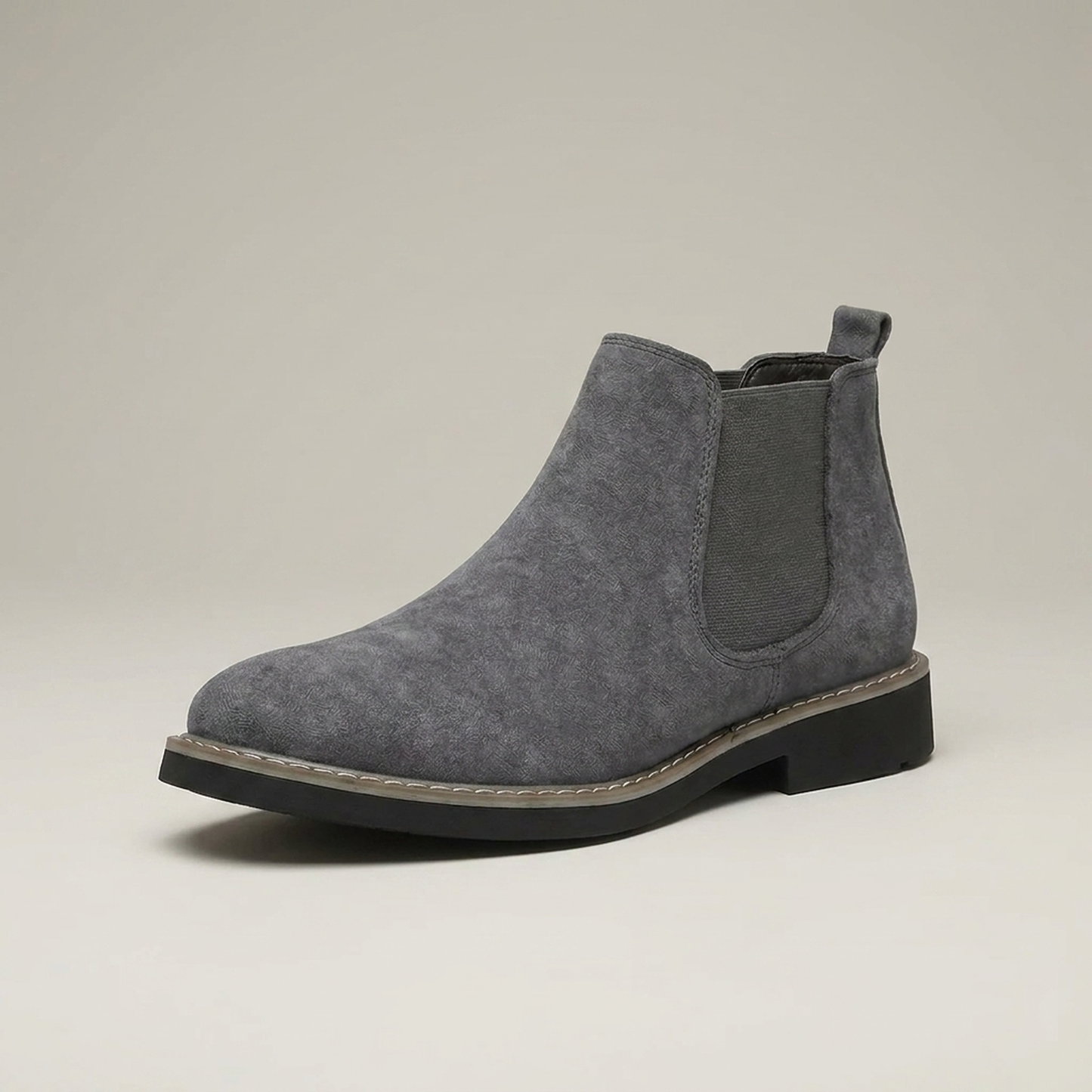 PLUXSTYLE::numise::mens-gray-slip-on-chelsea-boots::closeup-hero