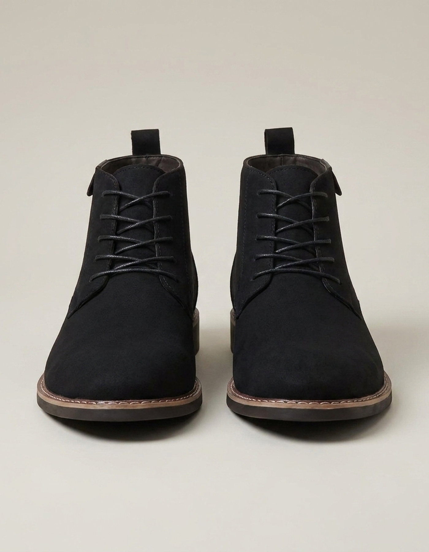 PLUXSTYLE::numise::mens-round-toe-lace-up-ankle-boots::pack-black