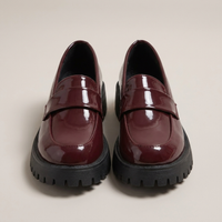 PLUXSTYLE::numise::womens-cushioned-platform-loafers::pack-red