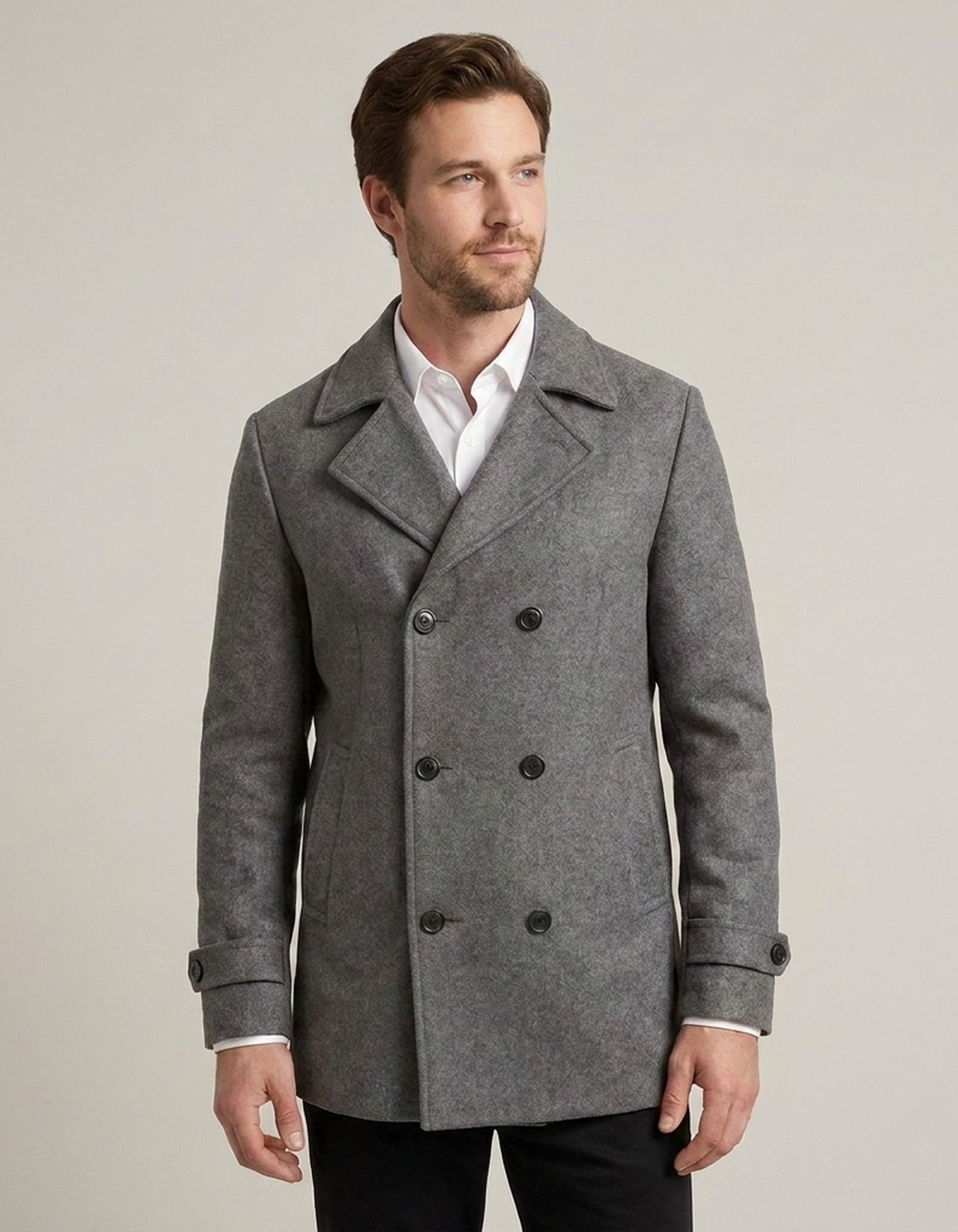 PLUXSTYLE::numise::mens-double-breasted-tailored-parka::front