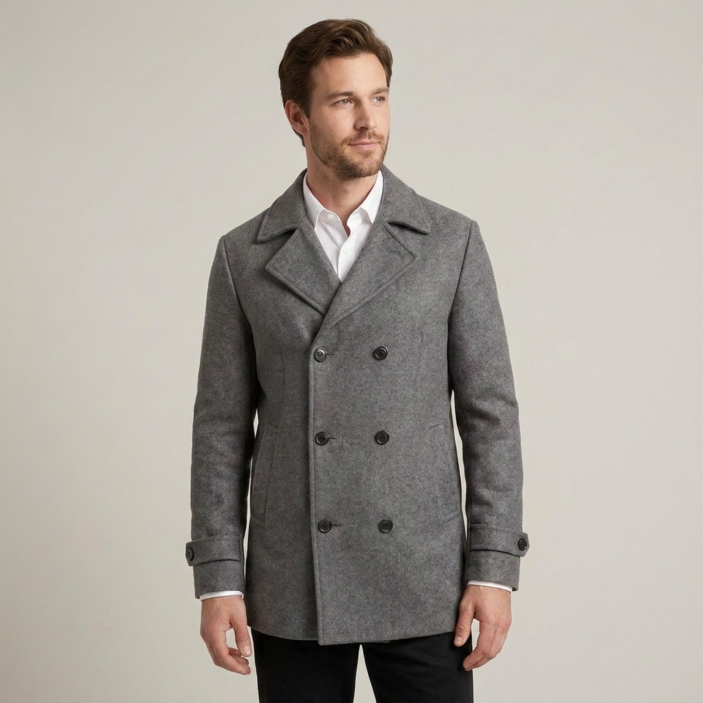 PLUXSTYLE::numise::mens-double-breasted-tailored-parka::front