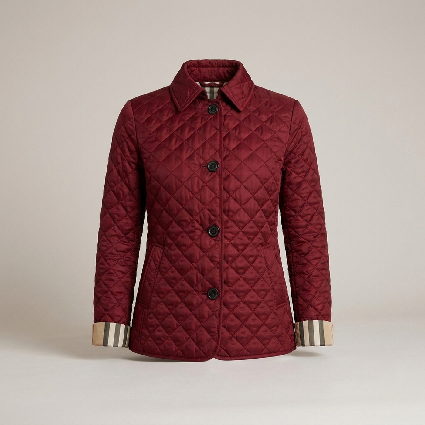 PLUXSTYLE::numise::arlisse-diamond-quilted-parka::pack-burgundy