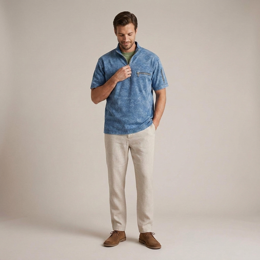 PLUXSTYLE::numise::mens-zip-up-henley-top-2-pack::front