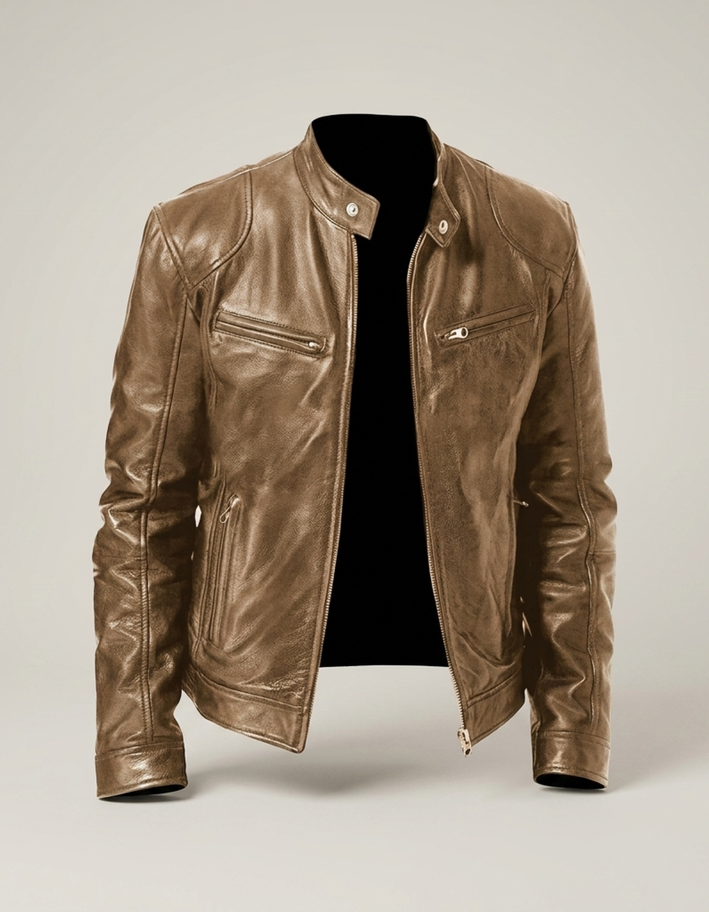 PLUXSTYLE::numise::mens-multi-zip-parka::pack-light-brown
