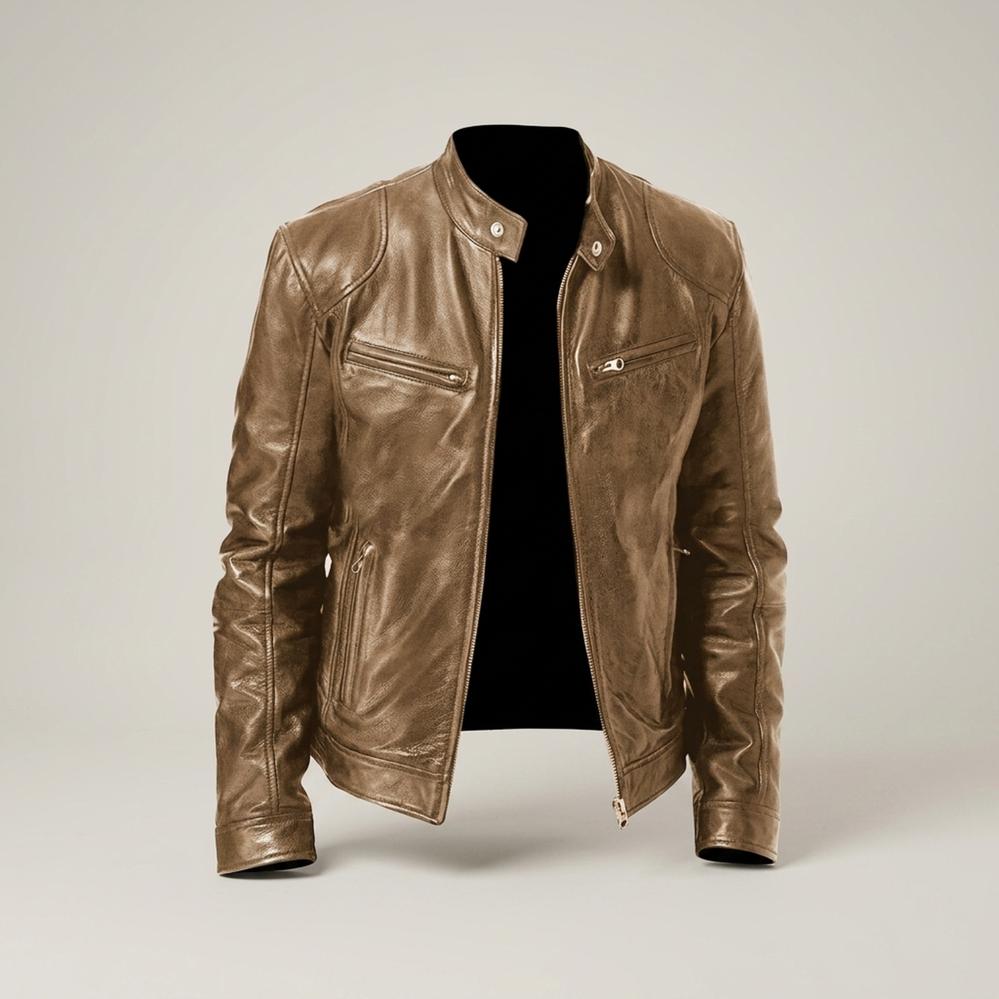 PLUXSTYLE::numise::mens-multi-zip-parka::pack-light-brown