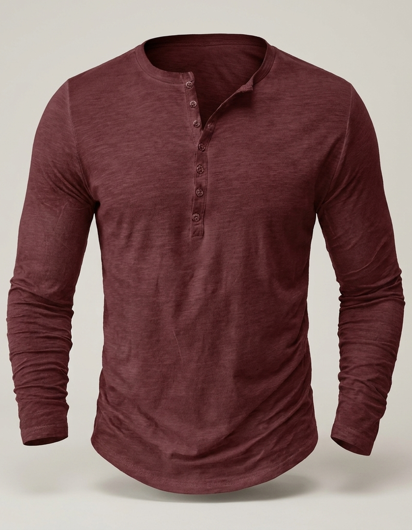 PLUXSTYLE::numise::mens-relaxed-long-sleeve-henley-top::pack-red
