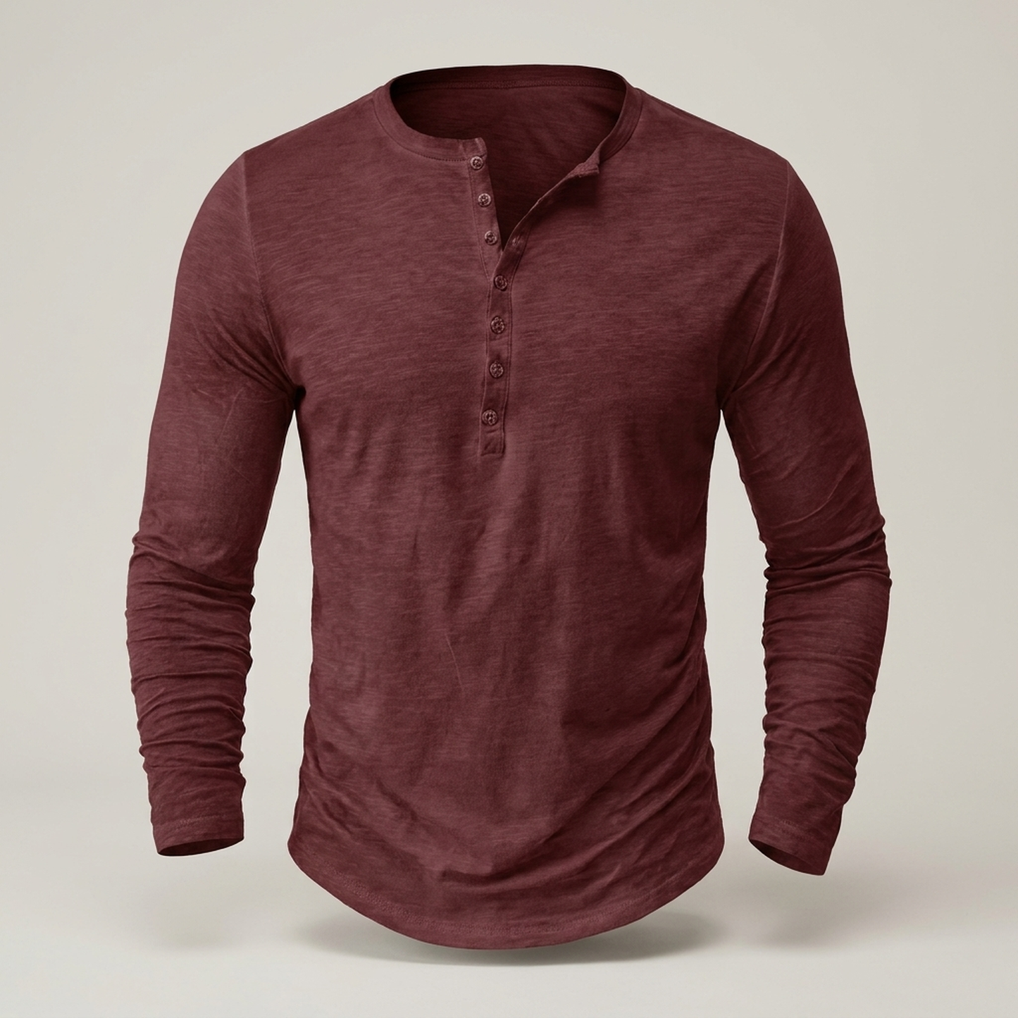 PLUXSTYLE::numise::mens-relaxed-long-sleeve-henley-top::pack-red