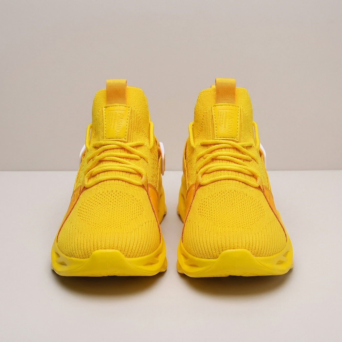 PLUXSTYLE::numise::mens-blade-sole-chunky-sneakers::pack-yellow
