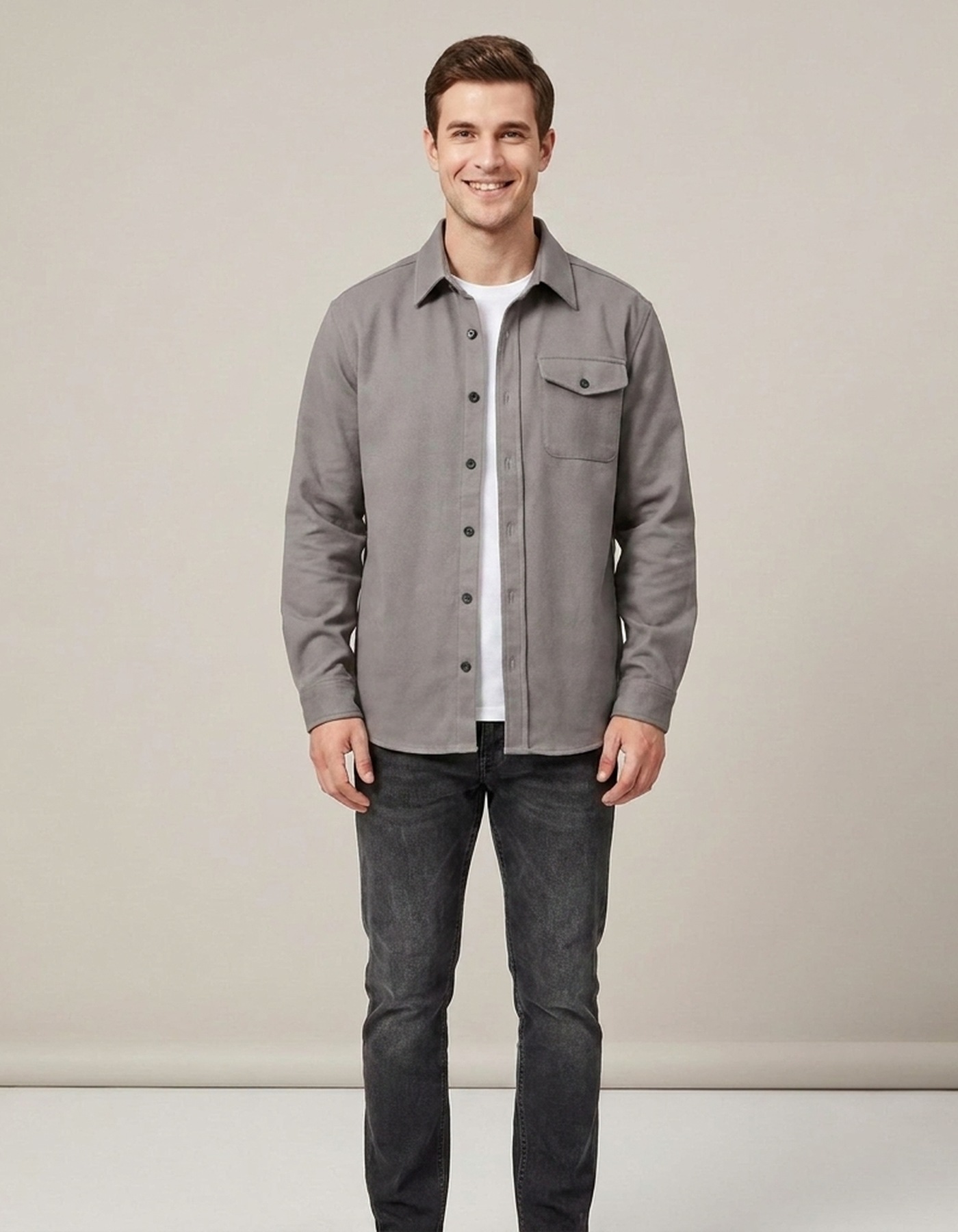 PLUXSTYLE::numise::mens-relaxed-button-up-top::front