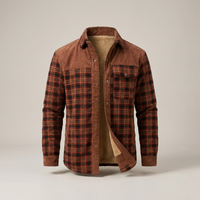 PLUXSTYLE::numise::mens-relaxed-fit-plaid-parka::pack-brown