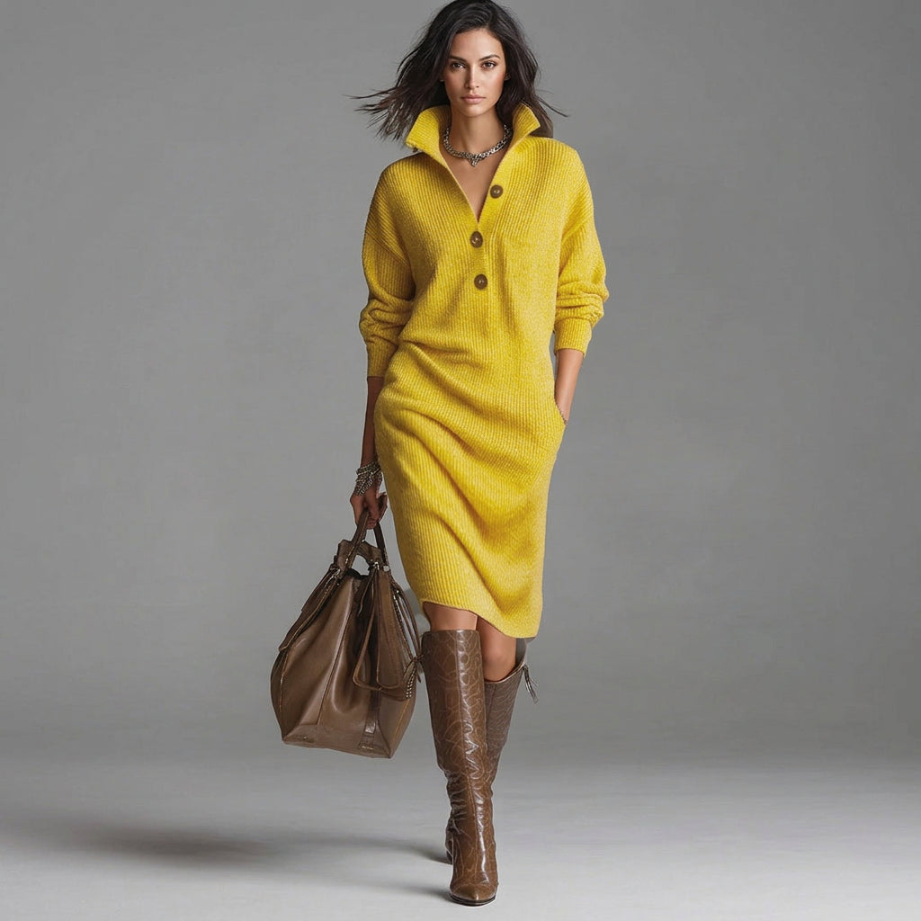 Savannah | Women's Loose Ribbed Midi Dress