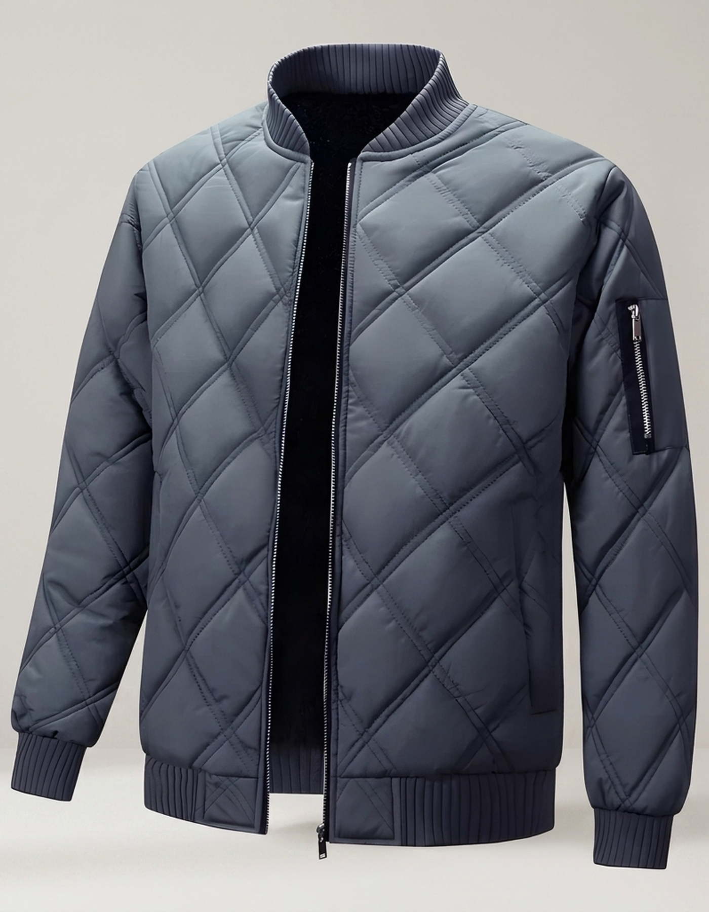 PLUXSTYLE::numise::mens-diamond-quilted-parka::pack-blue-grey