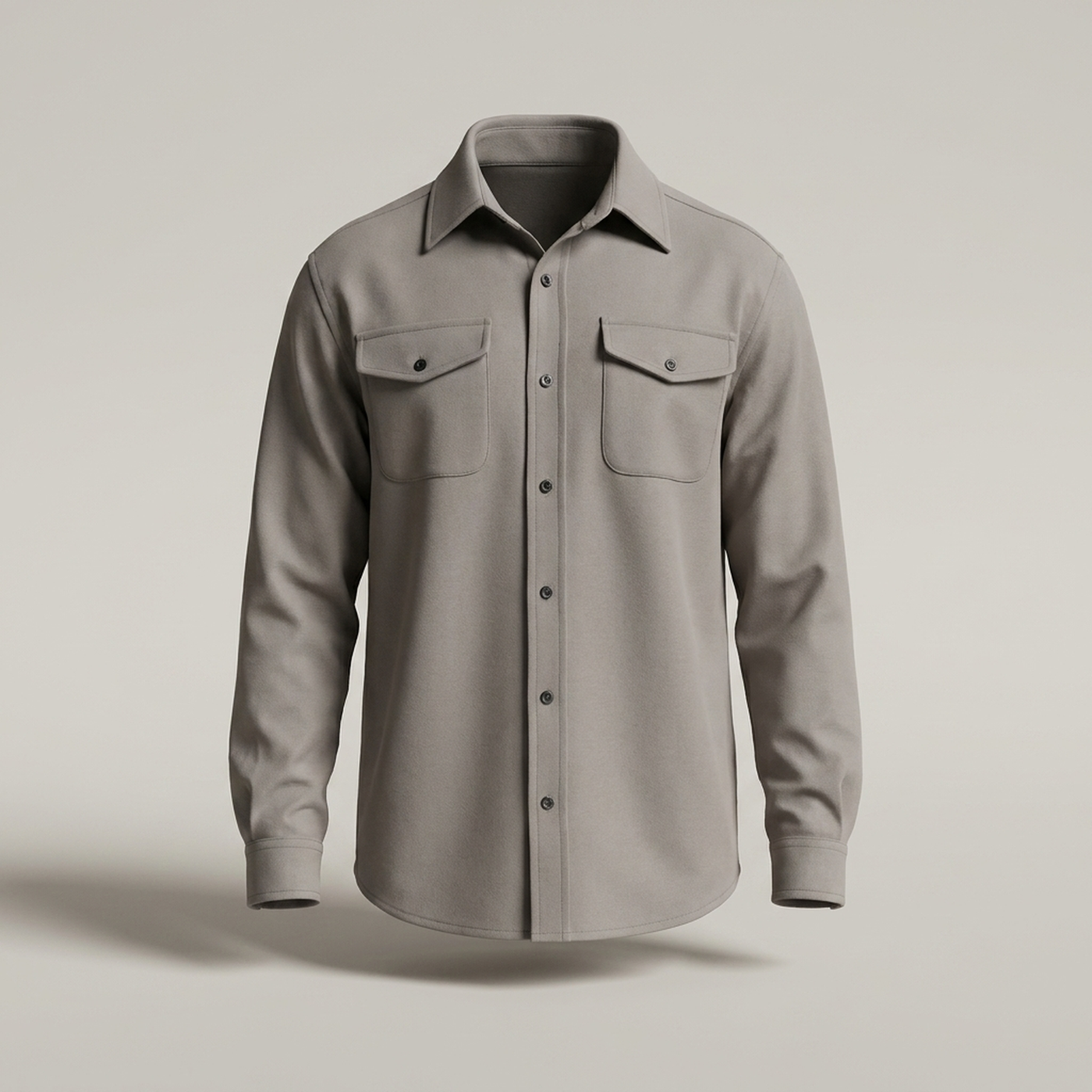 PLUXSTYLE::numise::mens-relaxed-shirt-jacket::pack-stone-beige