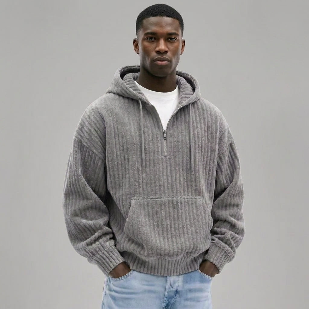 Colton | Men's Corduroy Quarter-Zip Hoodie