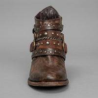 Layered Buckle Buckle Ankle Boots
