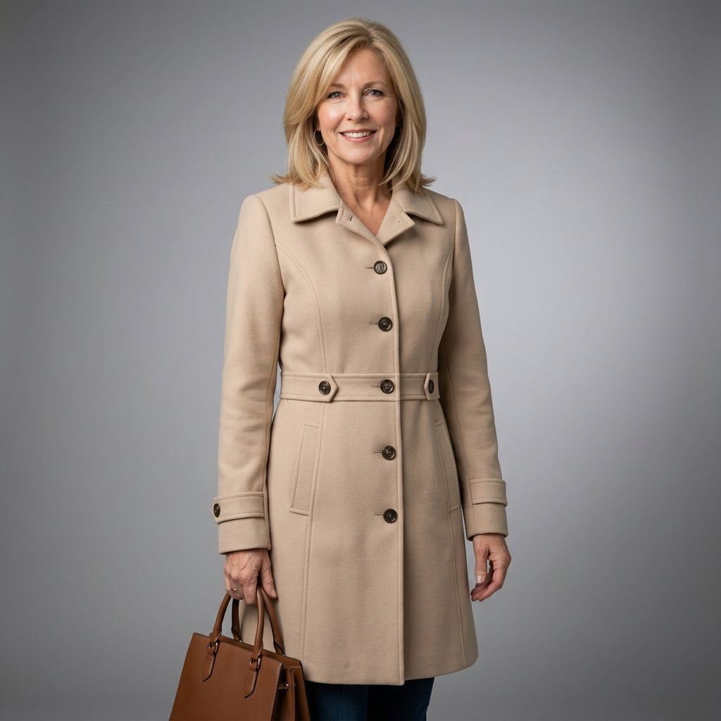 Hadley | Women's Wool Double-Breasted Midi Coat