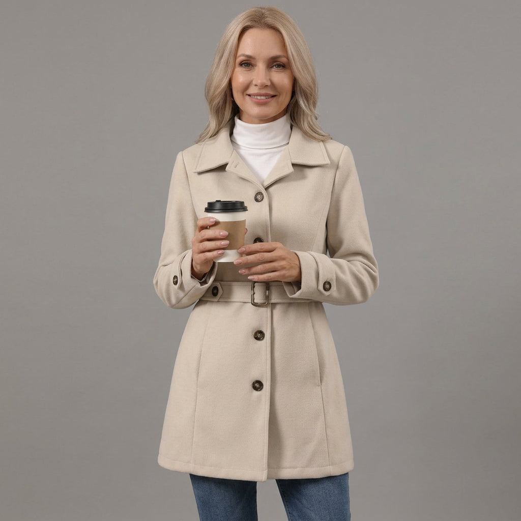 Hadley | Women's Wool Double-Breasted Midi Coat