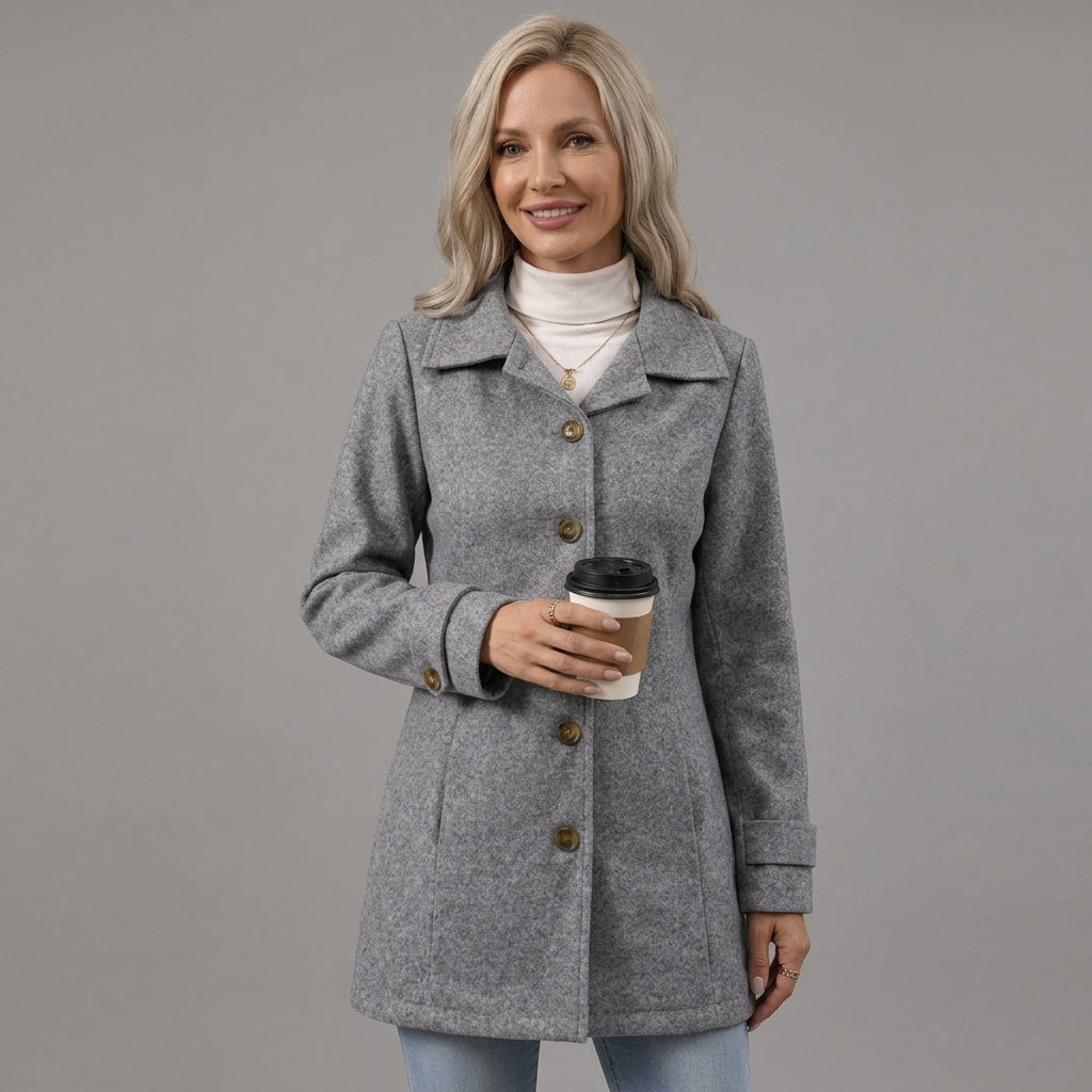 Hadley | Women's Wool Double-Breasted Midi Coat