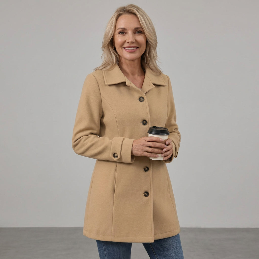 Hadley | Women's Wool Double-Breasted Midi Coat