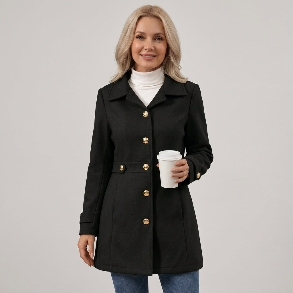 Hadley | Women's Wool Double-Breasted Midi Coat