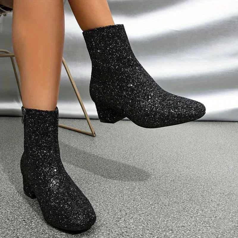 Sparkle Heeled Ankle Boots