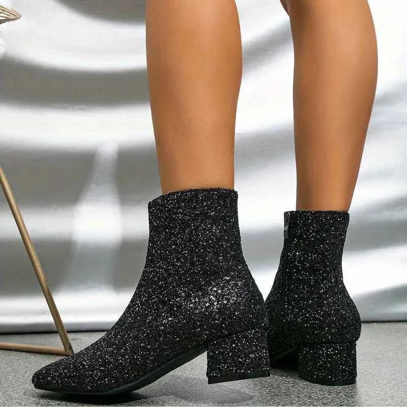 Sparkle Heeled Ankle Boots