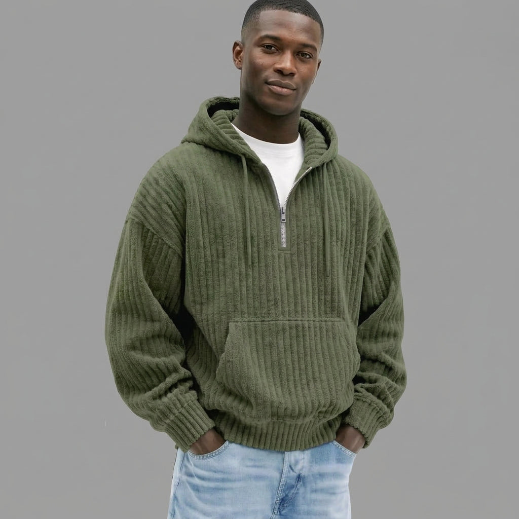 Colton | Men's Corduroy Quarter-Zip Hoodie