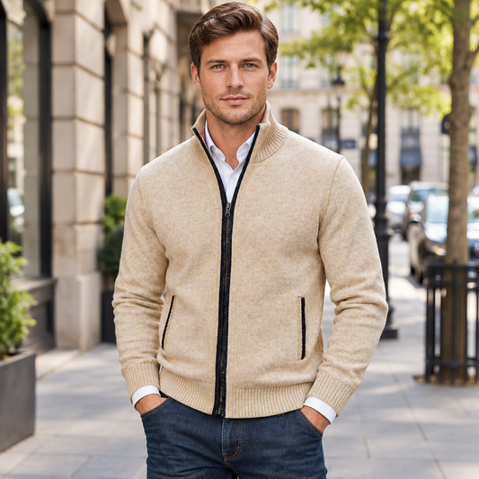 Gilet con colletto alto e cerniera integrale