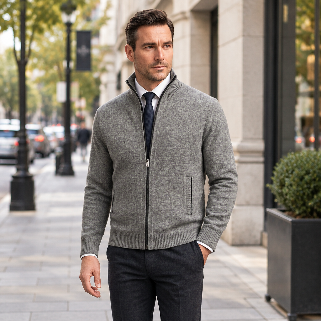 Chaleco con cuello alto y cremallera completa