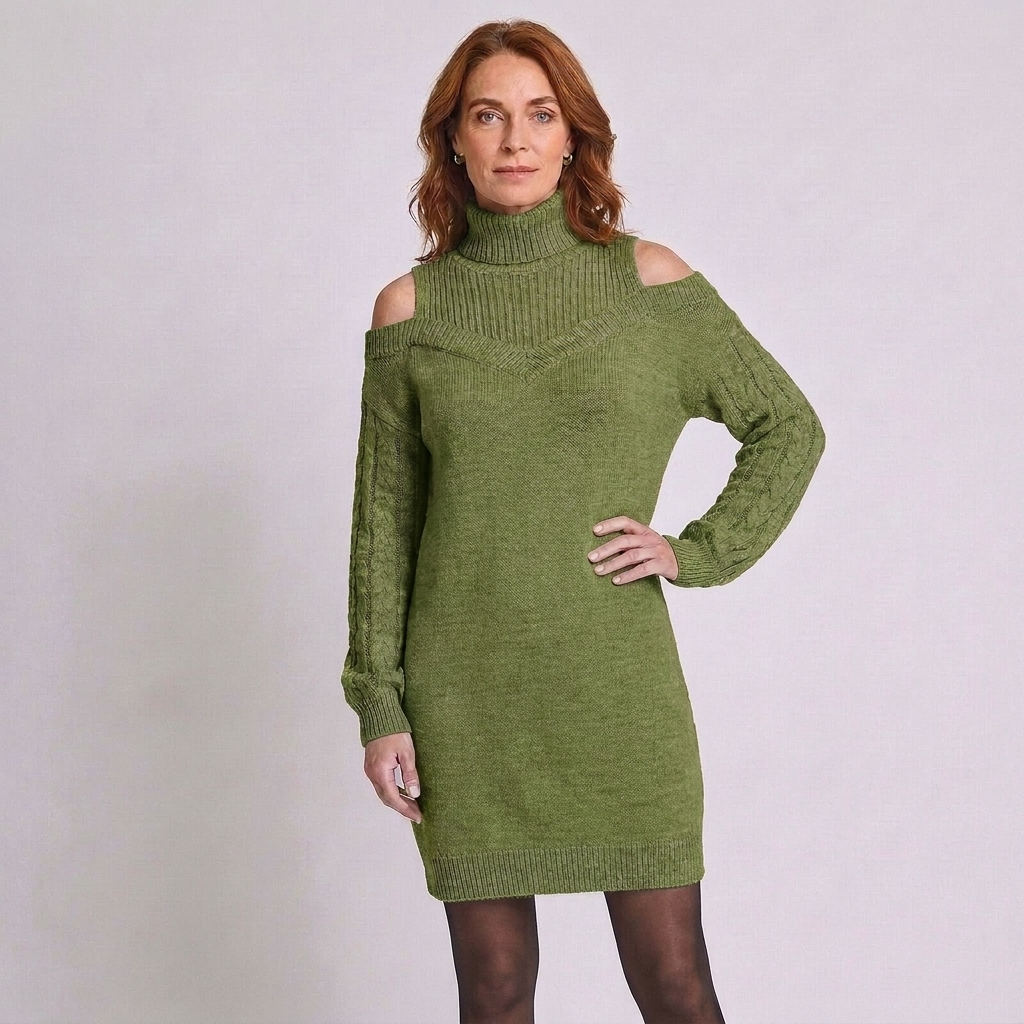 Riley | Women's Winter Turtleneck Long-Sleeve Dress