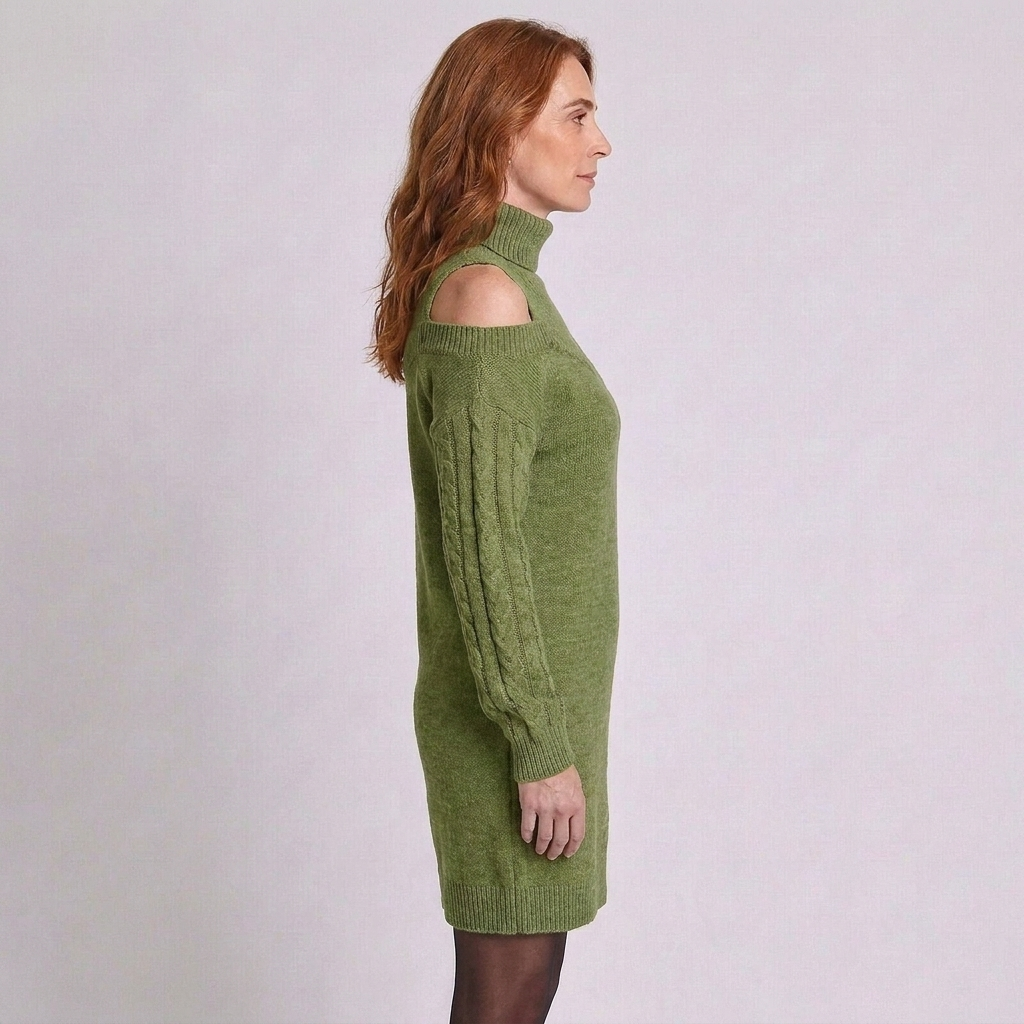 Riley | Women's Winter Turtleneck Long-Sleeve Dress
