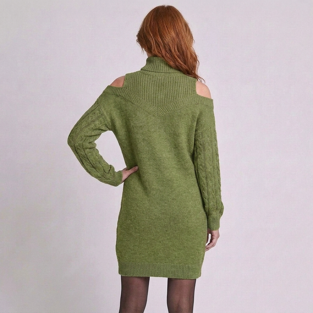 Riley | Women's Winter Turtleneck Long-Sleeve Dress