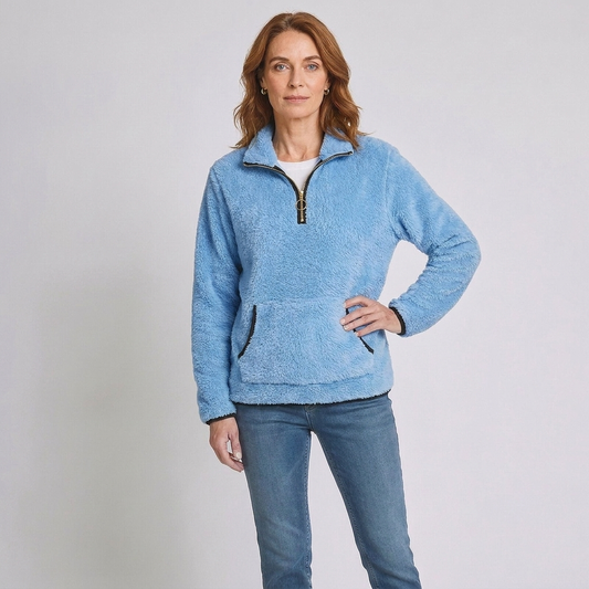 Maglione con mezza cerniera frontale