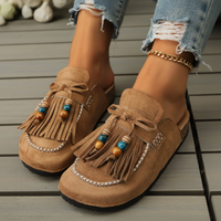 Joan Open-Back Taupe Mules