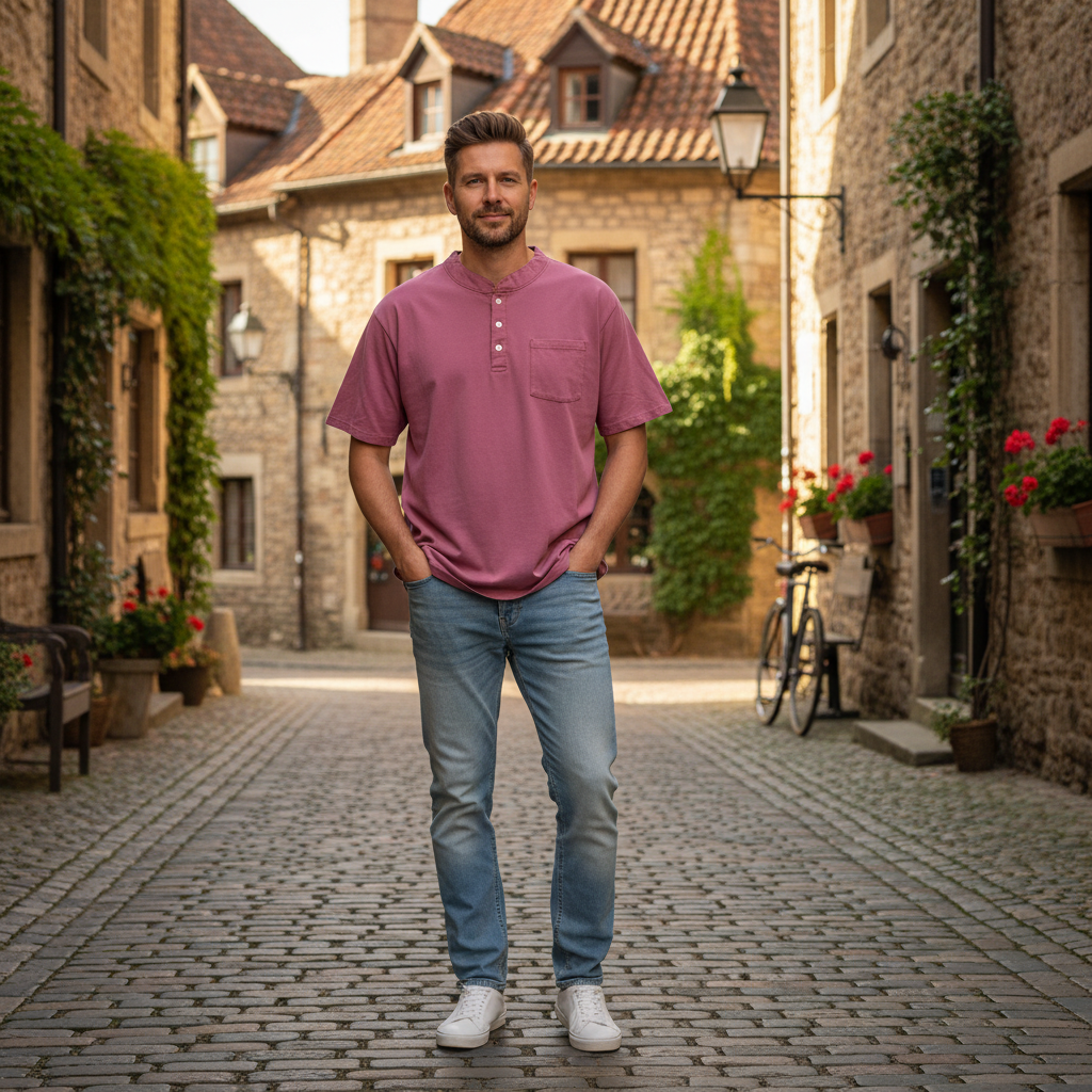 Men’s Lived-In Henley Top