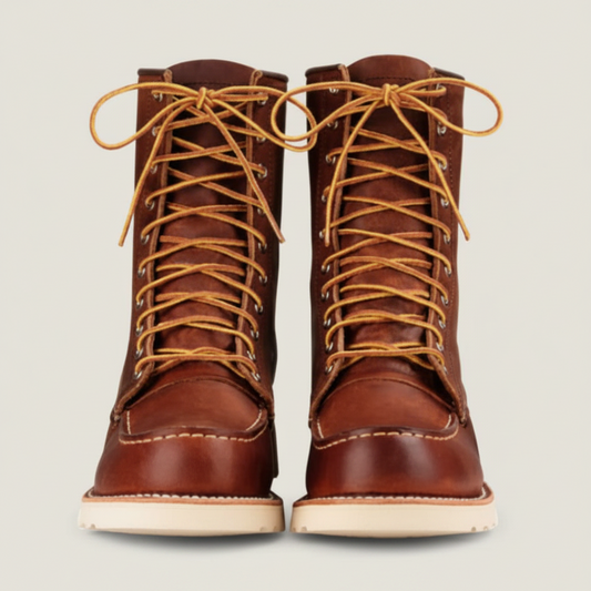 Tabak Schlichte Keilstiefel mit Zehenkappe
