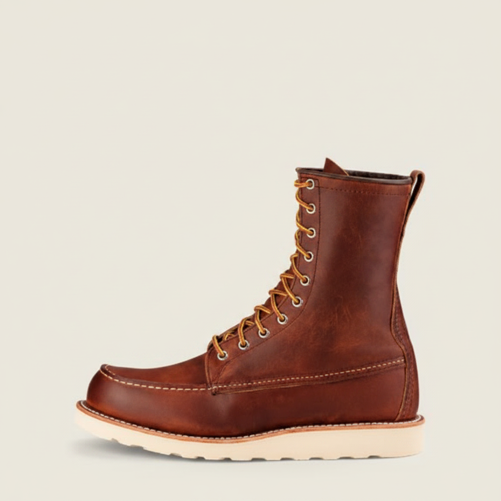Tobacco Plain-Toe Wedge Boots